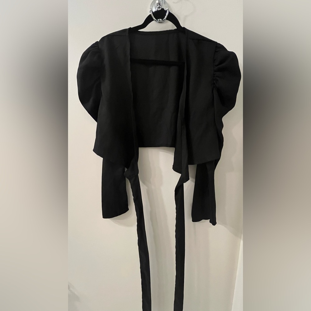 SHEIN Curve Black Puff Sleeve Blouse Size 3XL